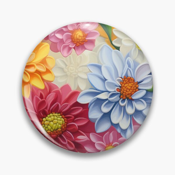 Item preview, Zinnia Tile 13: Rainbow Smiles in a Field of Daisy Dandelions and Sunshine of Nature's Confetti Party designed and sold by TheBrainArt.