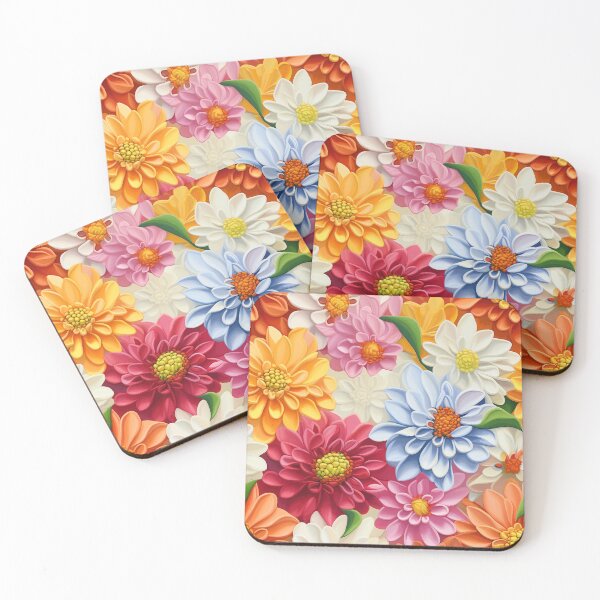 Item preview, Zinnia Tile 13: Rainbow Smiles in a Field of Daisy Dandelions and Sunshine of Nature's Confetti Party designed and sold by TheBrainArt.
