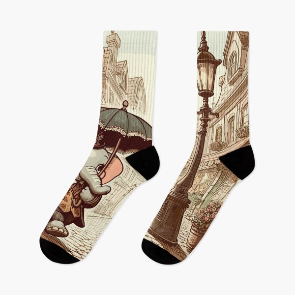 Item preview, Charming Streets: Vintage-Style Elephant Adventure designed and sold by Artaverse.