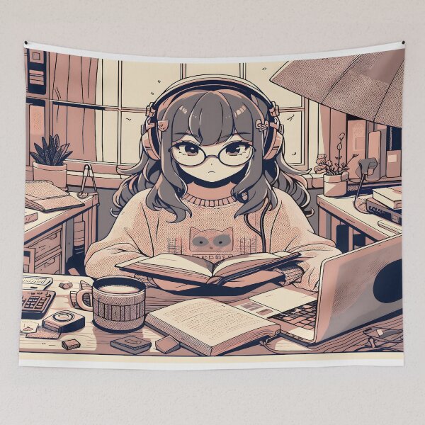 Item preview, Anime Girl Desk Mat, Student Mouse Pad designed and sold by KitonicTees.