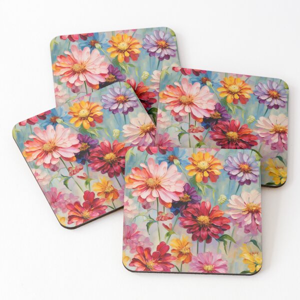 Item preview, Zinnia Tile 14: Rainbow Smiles in a Field of Daisy Dandelions and Sunshine of Nature's Confetti Party designed and sold by TheBrainArt.