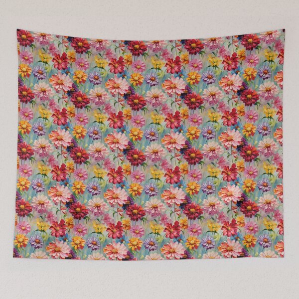 Item preview, Zinnia Tile 14: Rainbow Smiles in a Field of Daisy Dandelions and Sunshine of Nature's Confetti Party designed and sold by TheBrainArt.