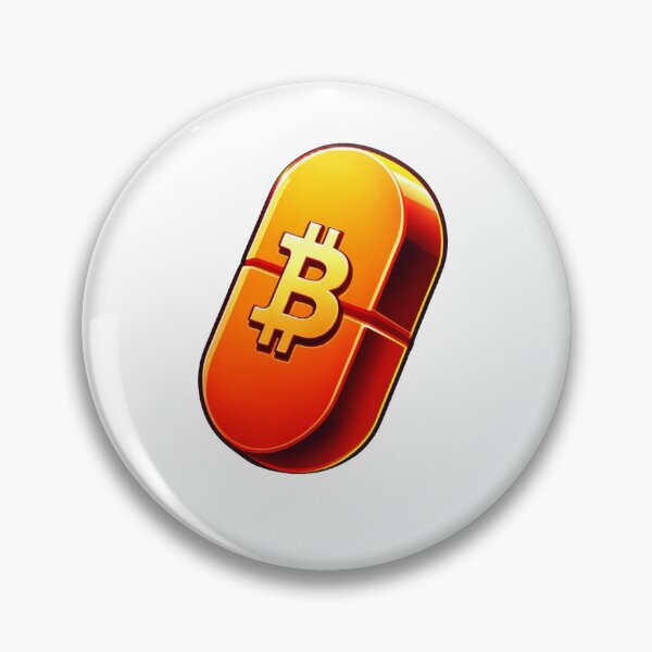 Item preview, Giant Orange Scored Pill with a Yellow Bitcoin Logo designed and sold by kylmllr101684.