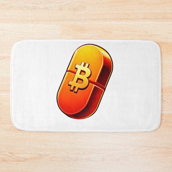 Item preview, Giant Orange Scored Pill with a Yellow Bitcoin Logo designed and sold by kylmllr101684.