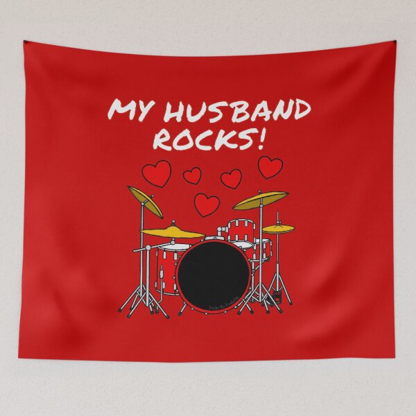 Item preview, My Husband Rocks Drums Drummer Valentines Anniversary designed and sold by doodlerob.