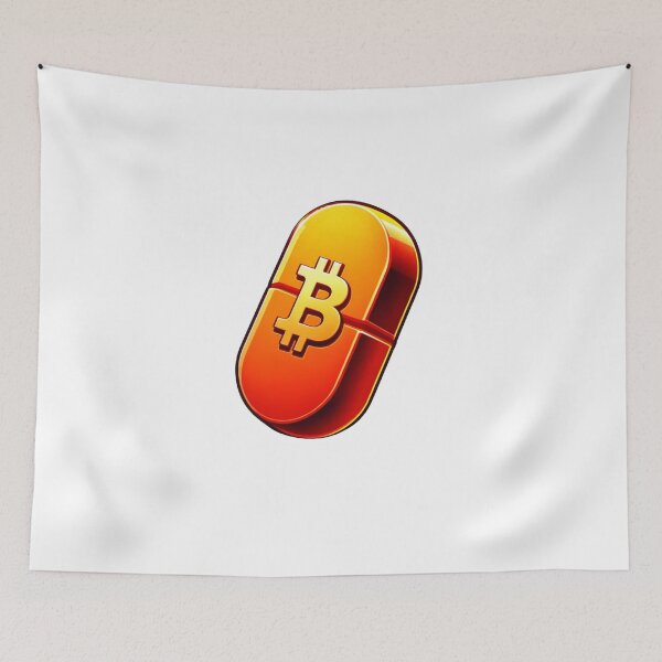 Item preview, Giant Orange Scored Pill with a Yellow Bitcoin Logo designed and sold by kylmllr101684.