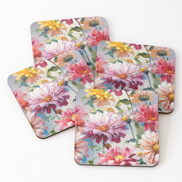 Item preview, Zinnia Tile 15: Rainbow Smiles in a Field of Daisy Dandelions and Sunshine of Nature's Confetti Party designed and sold by TheBrainArt.