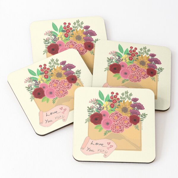 Item preview, Love you floral envelope designed and sold by MadebySan.