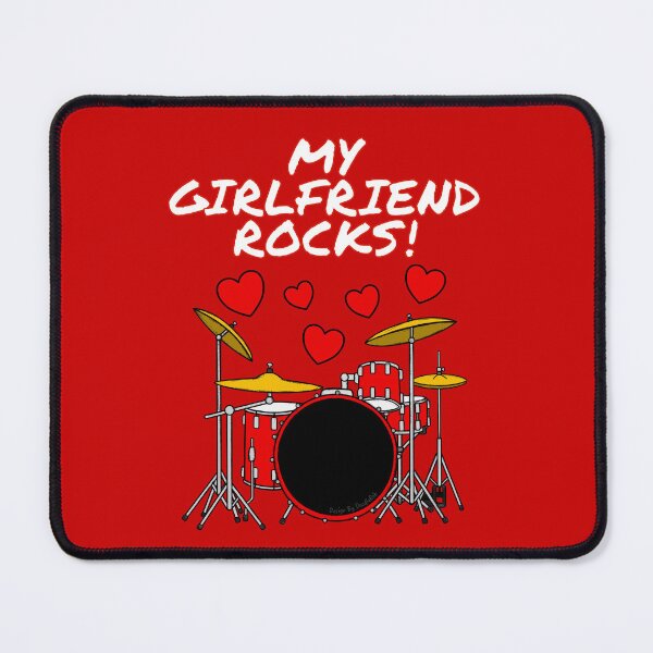 Item preview, My Girlfriend Rocks Drums Drummer Valentines Anniversary designed and sold by doodlerob.
