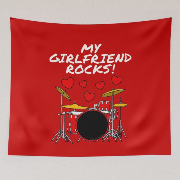 Item preview, My Girlfriend Rocks Drums Drummer Valentines Anniversary designed and sold by doodlerob.