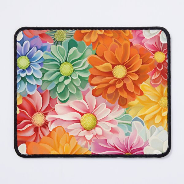 Item preview, Zinnia Tile 16: Rainbow Smiles in a Field of Daisy Dandelions and Sunshine of Nature's Confetti Party designed and sold by TheBrainArt.