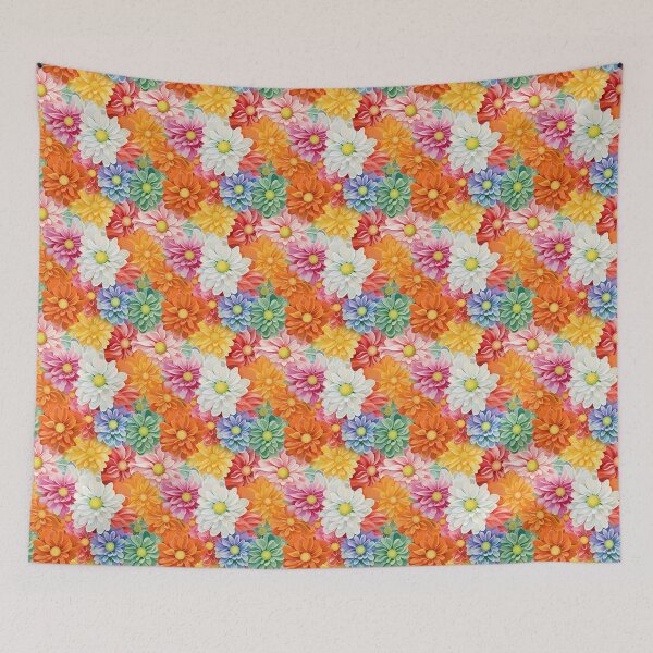 Item preview, Zinnia Tile 16: Rainbow Smiles in a Field of Daisy Dandelions and Sunshine of Nature's Confetti Party designed and sold by TheBrainArt.