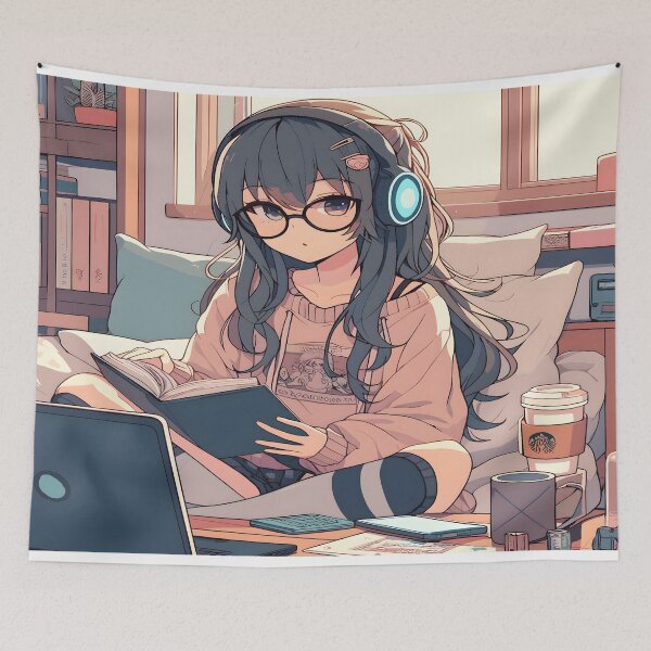 Item preview, Anime Girl Desk Mat, Mouse Pad Bath Mat designed and sold by KitonicTees.