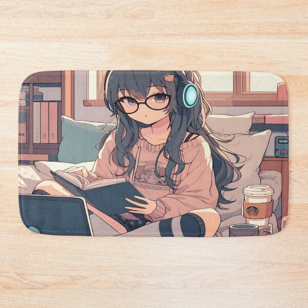 Item preview, Anime Girl Desk Mat, Mouse Pad Bath Mat designed and sold by KitonicTees.
