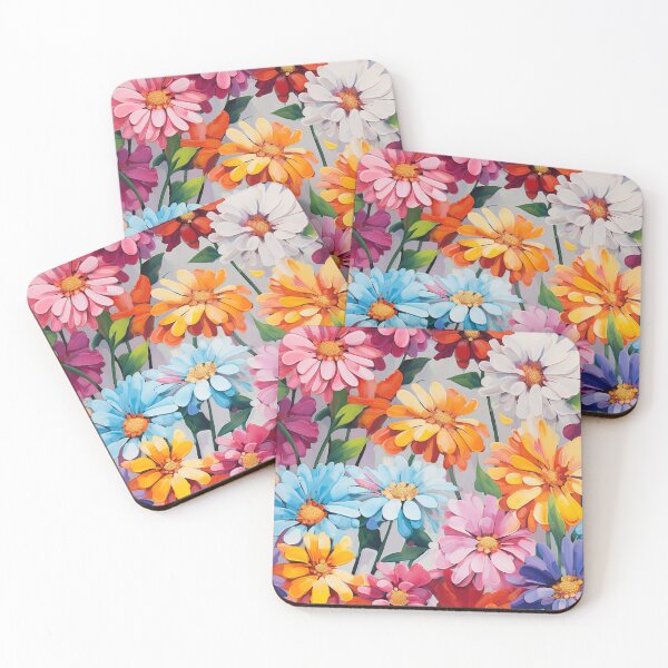 Item preview, Zinnia Tile 18: Rainbow Smiles in a Field of Daisy Dandelions and Sunshine of Nature's Confetti Party designed and sold by TheBrainArt.
