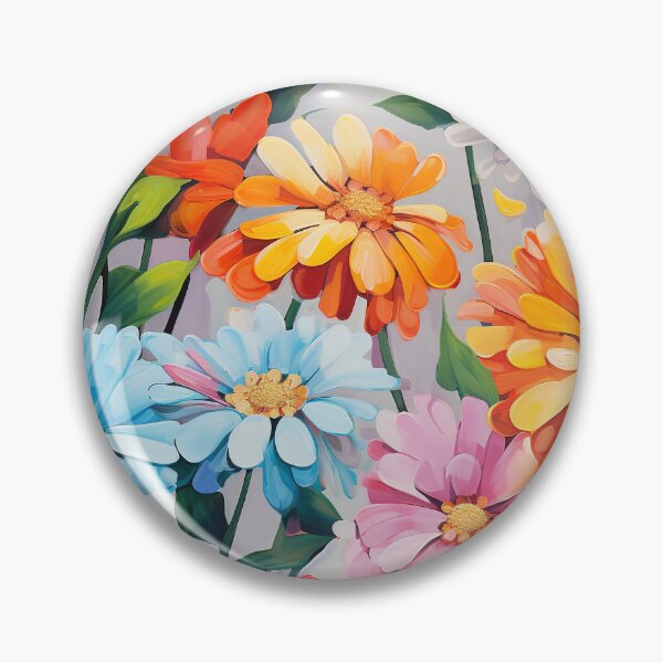 Item preview, Zinnia Tile 18: Rainbow Smiles in a Field of Daisy Dandelions and Sunshine of Nature's Confetti Party designed and sold by TheBrainArt.