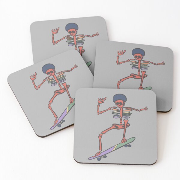 Item preview, Muted Rainbow Skater Skeleton designed and sold by Pink Ribbon.