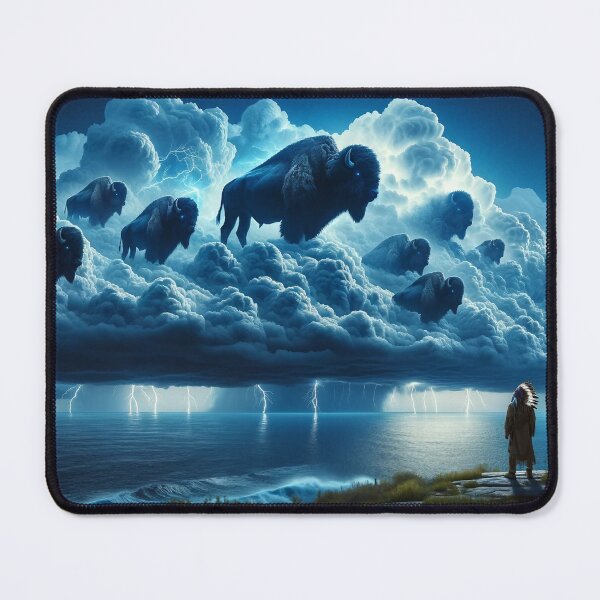Item preview, Thunder Herd in the Sky - Seascape and Bison Clouds designed and sold by Blue Raven Designs.
