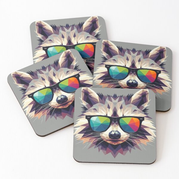 Item preview, Low Poly Raccoon Pop Art designed and sold by pseudosiren.