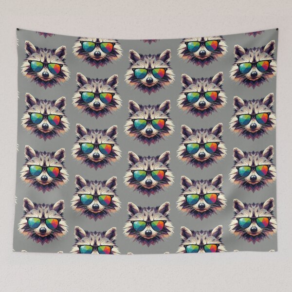 Item preview, Low Poly Raccoon Pop Art designed and sold by pseudosiren.