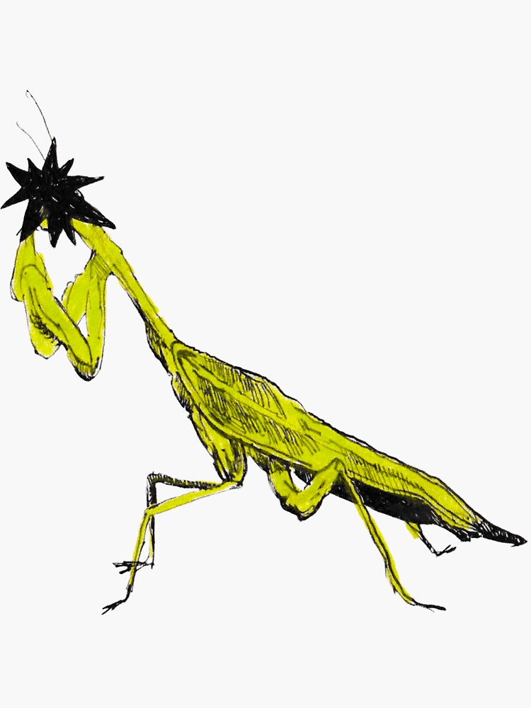 Thumbnail 3 of 3, Sticker, Anonymous Praying Mantis designed and sold by permabunnyink.