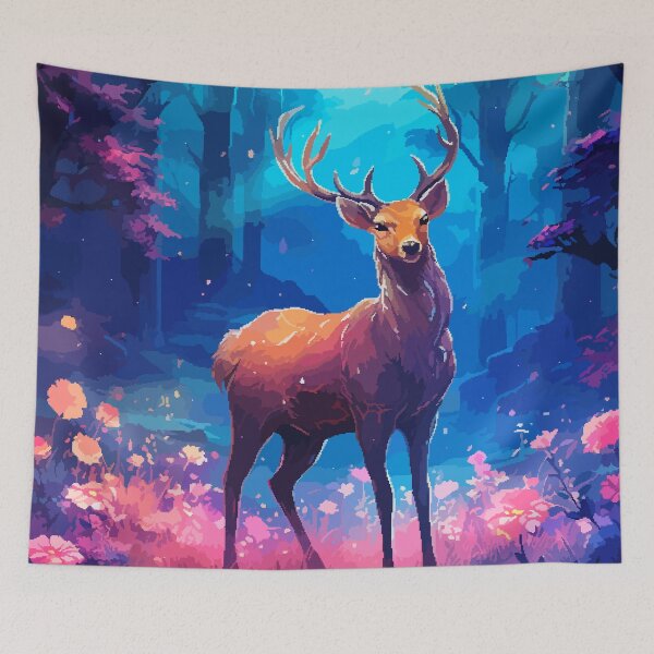 Item preview, Fantasy Deer Calm Pixel Art Illustration designed and sold by LVTFCOarts.