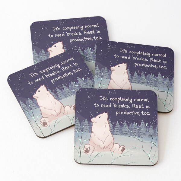 Item preview, "Rest is productive, too" Polar Bear With Twinkling Stars designed and sold by thelatestkate.