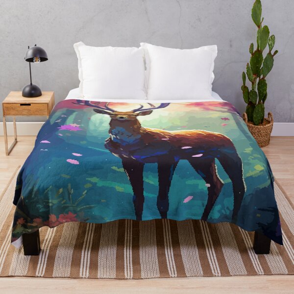 Item preview, Peaceful Deer Fantasy Pixel Art Illustration designed and sold by LVTFCOarts.