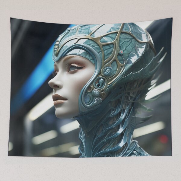 Item preview, Alien Girl Portrait designed and sold by oilidesing.