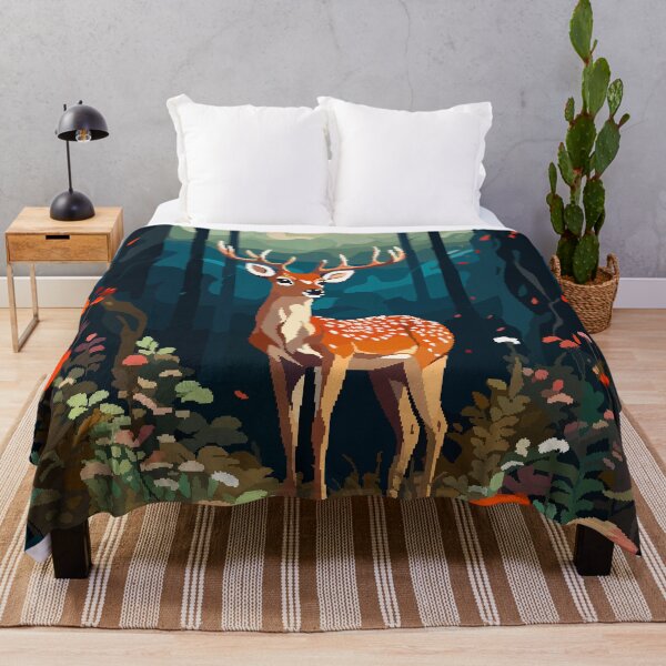 Item preview, Fantasy Forest Deer Pixel Art Illustration designed and sold by LVTFCOarts.