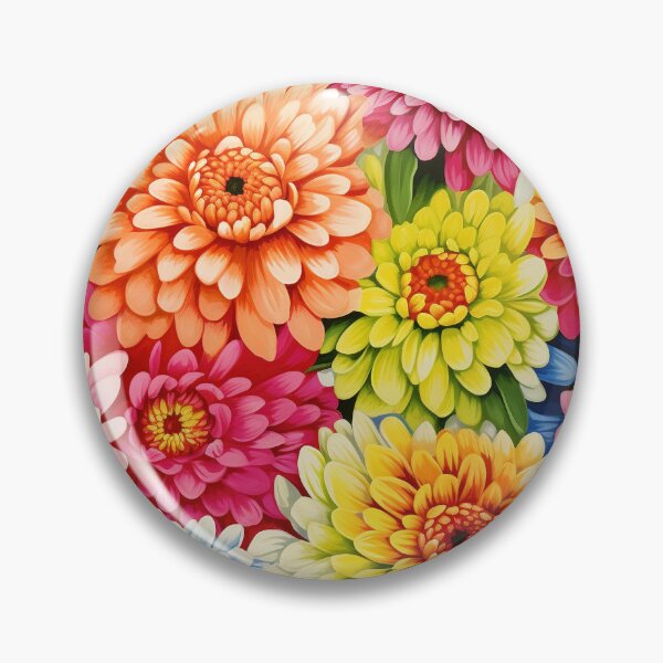 Item preview, Zinnia Tile 19: Rainbow Smiles in a Field of Daisy Dandelions and Sunshine of Nature's Confetti Party designed and sold by TheBrainArt.