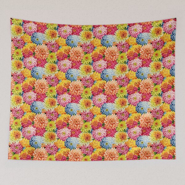 Item preview, Zinnia Tile 19: Rainbow Smiles in a Field of Daisy Dandelions and Sunshine of Nature's Confetti Party designed and sold by TheBrainArt.