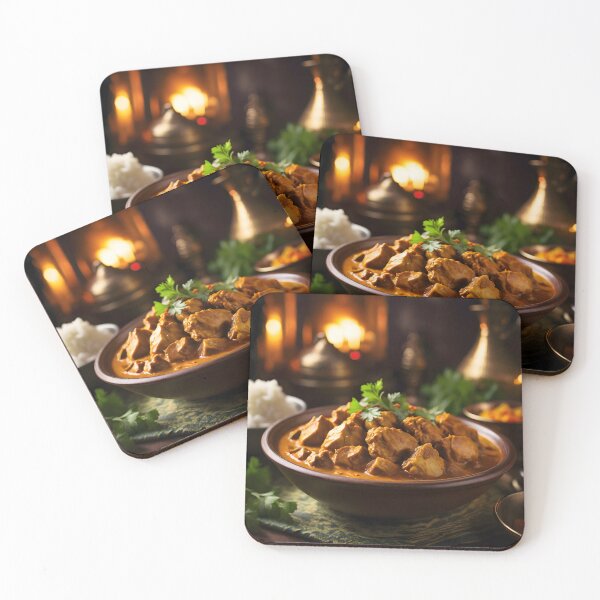 Item preview, Sizzling Delight: Digital Illustration of Chicken Tikka Masala designed and sold by Shafiq Khan.