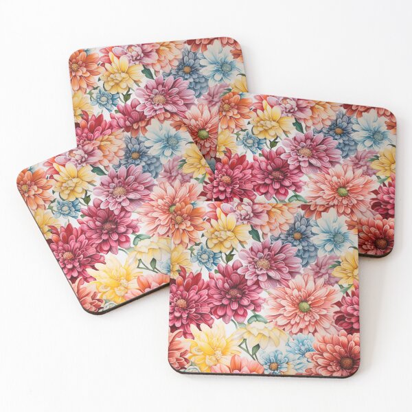 Item preview, Zinnia Tile 20: Rainbow Smiles in a Field of Daisy Dandelions and Sunshine of Nature's Confetti Party designed and sold by TheBrainArt.