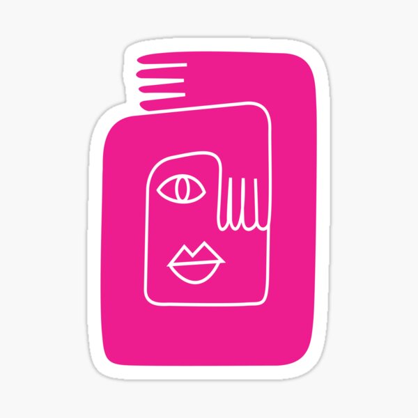 Bright pink face modern design Sticker