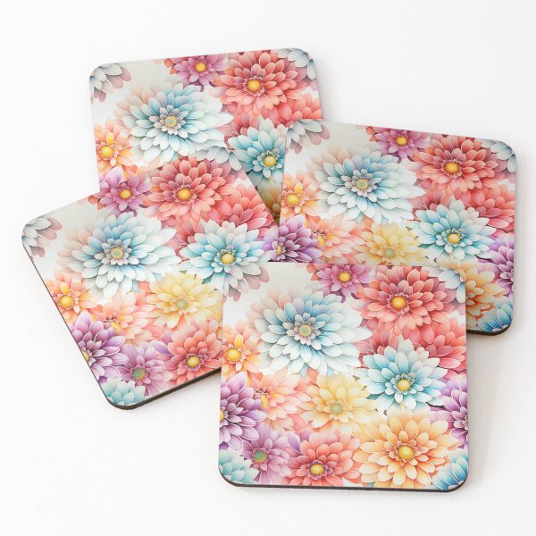 Item preview, Zinnia Tile 21: Rainbow Smiles in a Field of Daisy Dandelions and Sunshine of Nature's Confetti Party designed and sold by TheBrainArt.