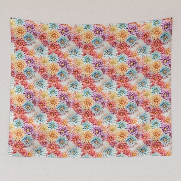 Item preview, Zinnia Tile 21: Rainbow Smiles in a Field of Daisy Dandelions and Sunshine of Nature's Confetti Party designed and sold by TheBrainArt.