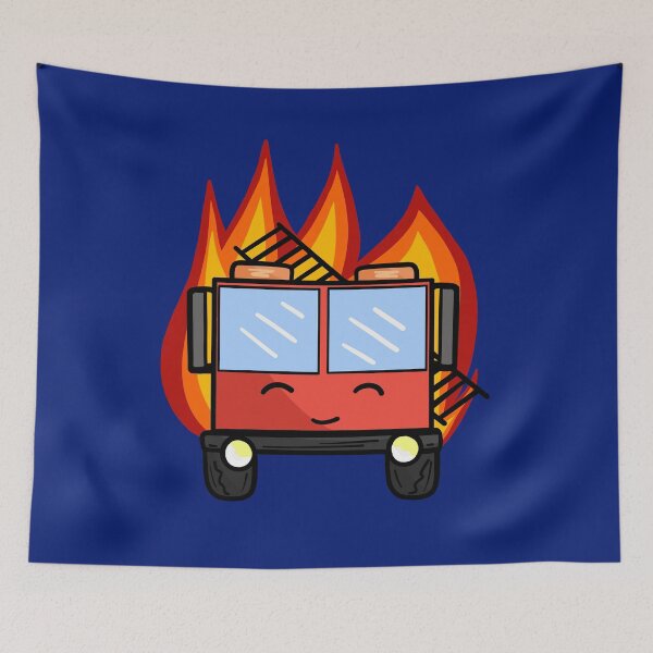 Item preview, Fire Engine (on fire) designed and sold by Sparkleweather.