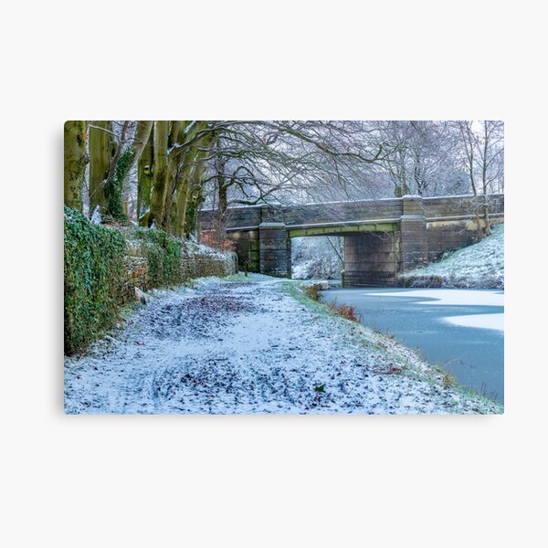 Item preview, Winter Serenity on the Leeds to Liverpool Canal - Finnington Bridge No 91B designed and sold by Shafiq Khan.