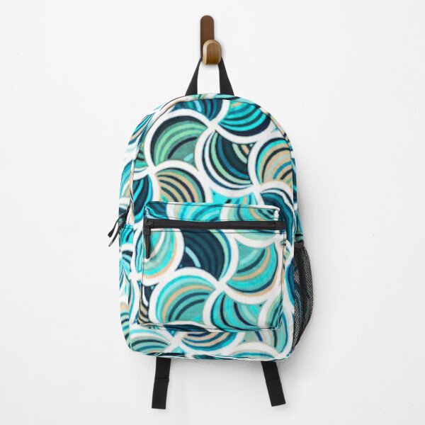 Item preview, Blue Aqua watercolor geometric swirl pattern designed and sold by WickedXDesigns.