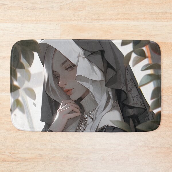 Item preview, Serene Mystical Gothic Shaded Nun Anime Girl designed and sold by bubblegoth.