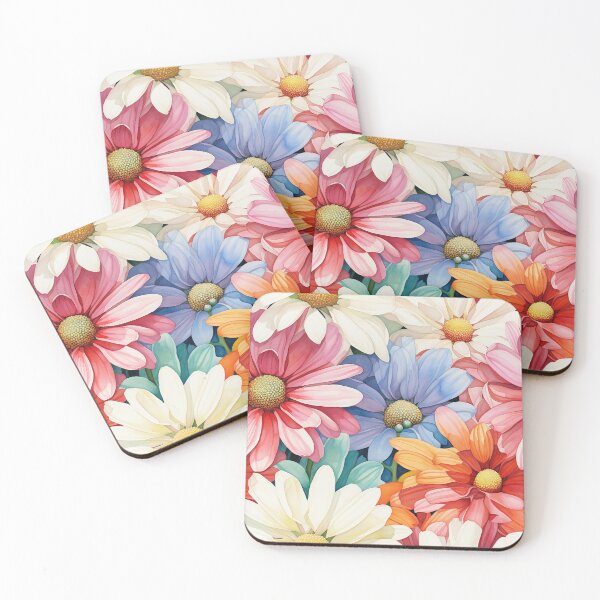 Item preview, Zinnia Tile 22: Rainbow Smiles in a Field of Daisy Dandelions and Sunshine of Nature's Confetti Party designed and sold by TheBrainArt.