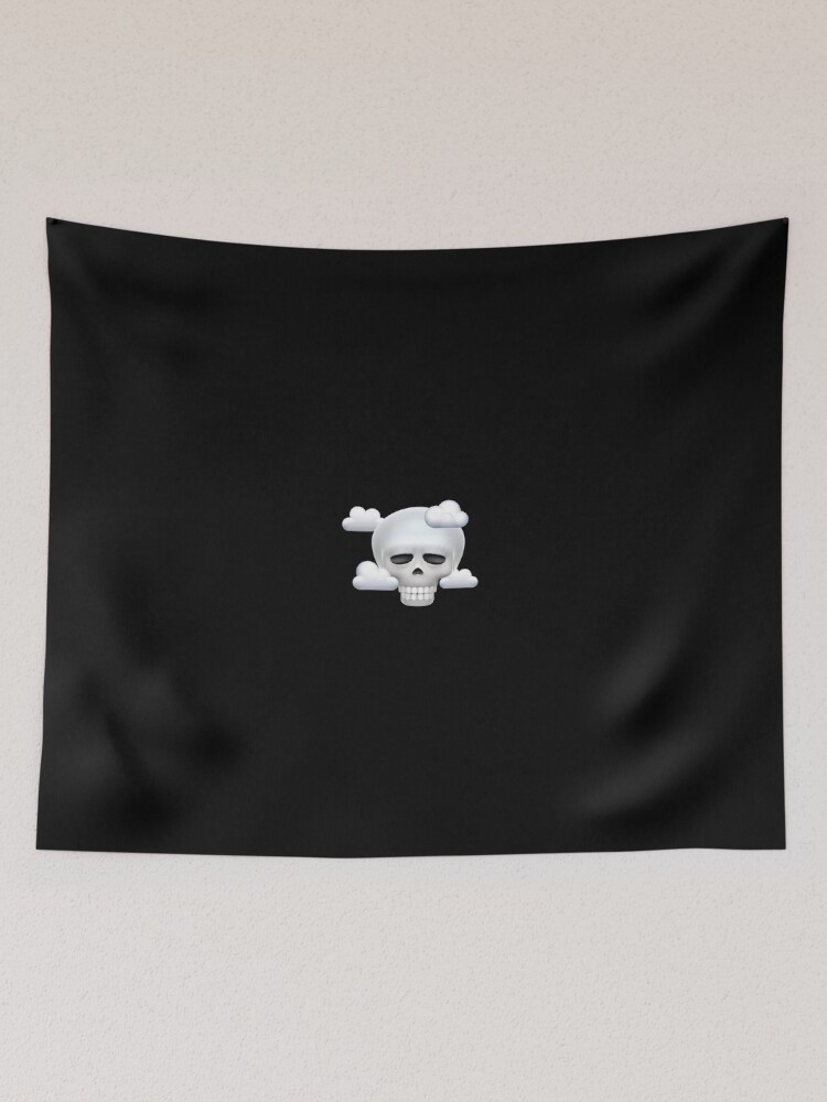 Skeleton Skull Emoji Memoji Apple 420 meme funny silly Tapestry