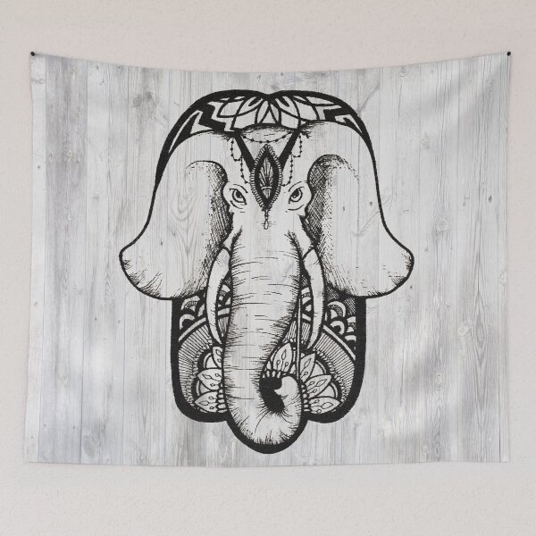 Item preview, White Elephant Hamsa Hand designed and sold by awubben.