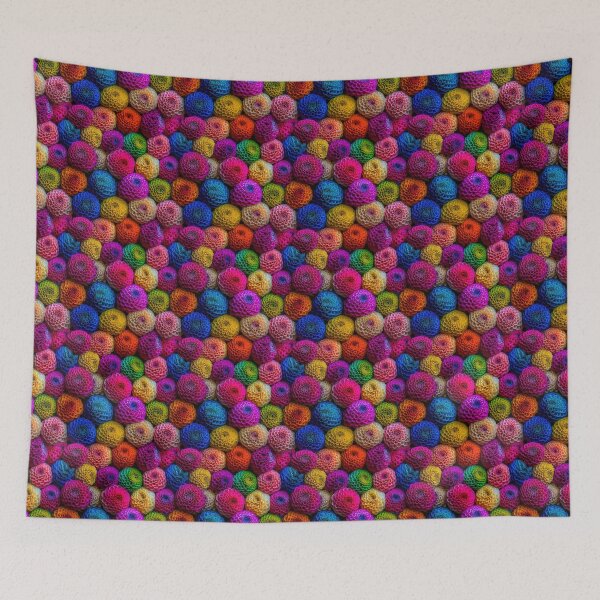 Item preview, Zinnia Tile 26: Rainbow Smiles in a Field of Daisy Dandelions and Sunshine of Nature's Confetti Party designed and sold by TheBrainArt.