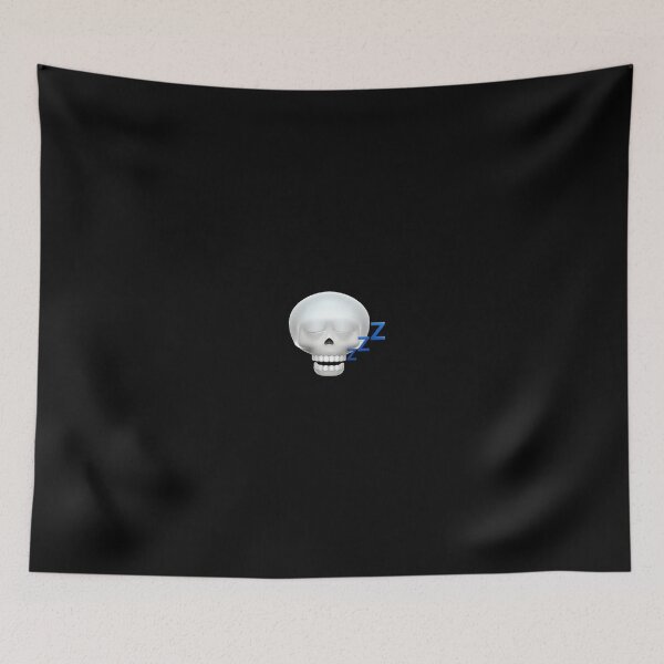 Item preview, Skeleton Skull Emoji Memoji Apple Sleeping meme funny silly designed and sold by bubbleiel.