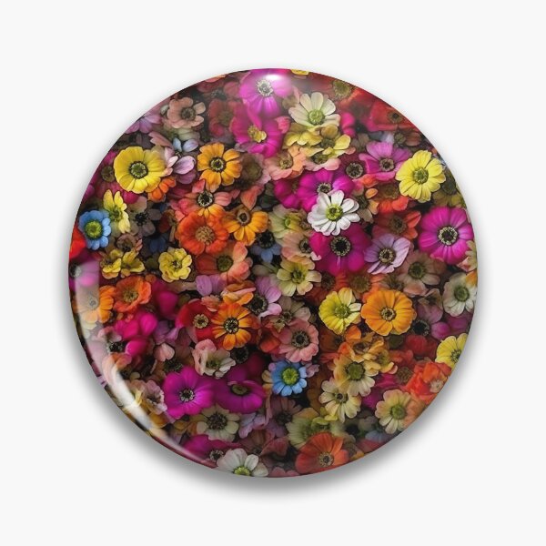 Item preview, Zinnia Tile 27: Rainbow Smiles in a Field of Daisy Dandelions and Sunshine of Nature's Confetti Party designed and sold by TheBrainArt.