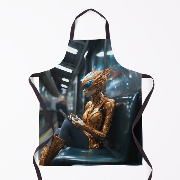 Item preview, Alien girl in subway with mobile designed and sold by oilidesing.