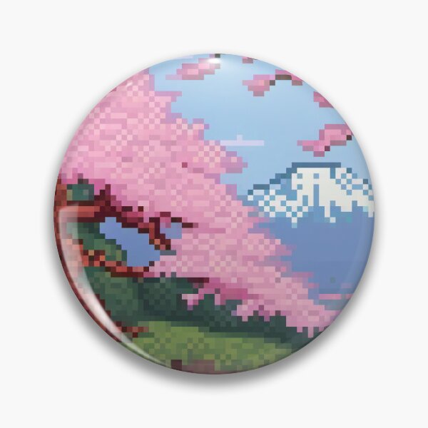 Item preview, Japan Cherry Blossom - Pixel Art designed and sold by Pixelartshirt.