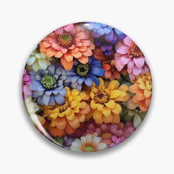 Item preview, Zinnia Tile 28: Rainbow Smiles in a Field of Daisy Dandelions and Sunshine of Nature's Confetti Party designed and sold by TheBrainArt.